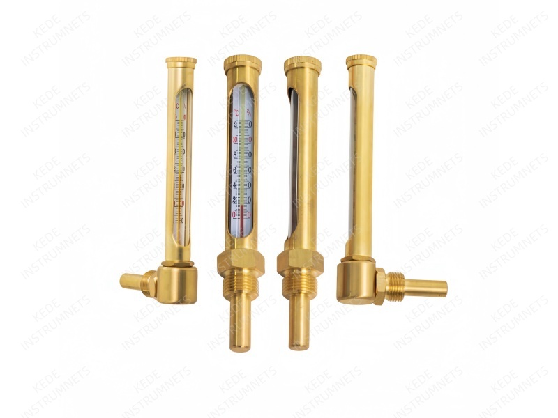 Angle cylinder thermometers