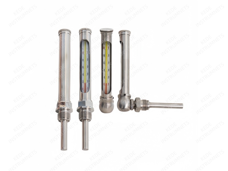 Angle cylinder thermometers